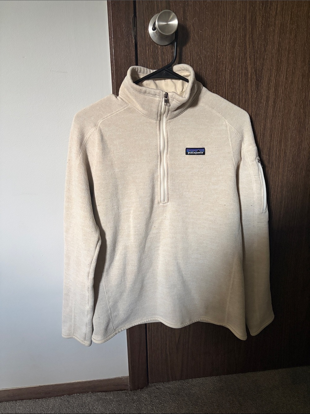 Patagonia Cream Quarter-Zip Turtleneck Sweater
